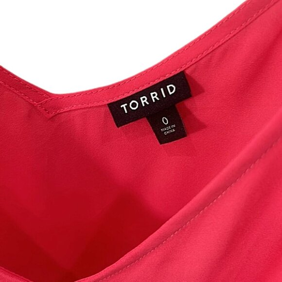 NWT Torrid Hot Pink Adjustable Strap Cami Top Size 0 Lightweight - Picture 5 of 6